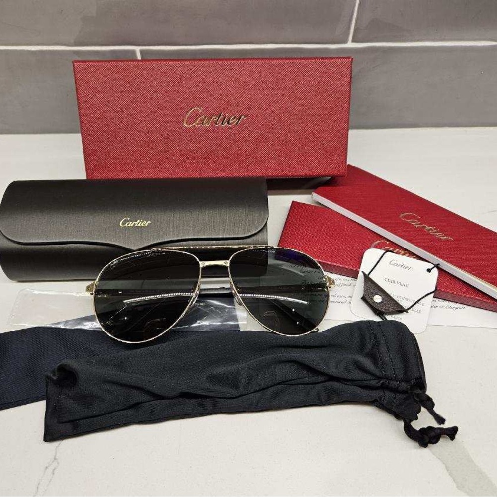 NEW Cartier Unisex Aviator Sunglasses with box and case